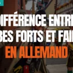 Miniature article de blog sur différence entre verbes forts et faibles en allemand​